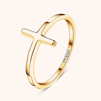 Trendy Ring with Cross Detail – Amélie-Gold-5-State of Style