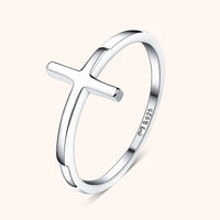 Trendy Ring with Cross Detail – Amélie-Silver-5-State of Style