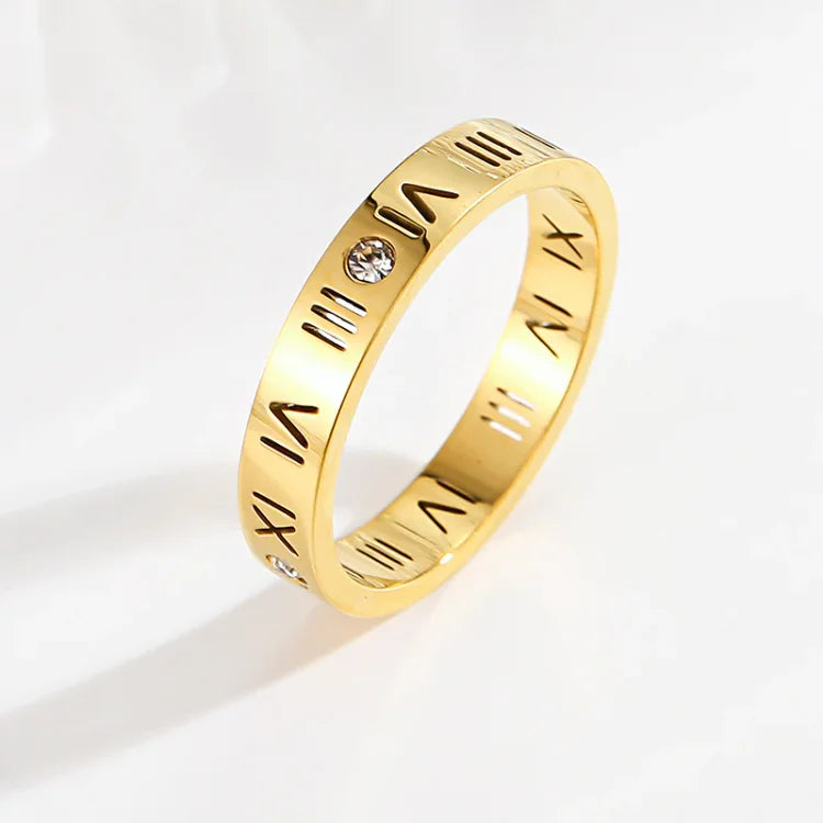Trendy Roman Numeral Ring - Aurielle-Gold-5-State of Style