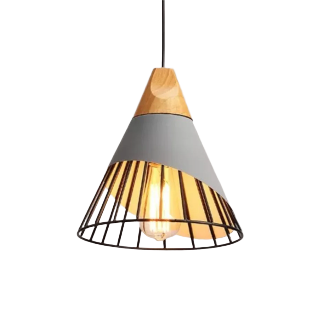 Trendy Scandinavian Industrial Pendant Light - UrbanBeam-Grey with Black Frame-State of Style