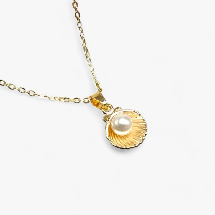 Trendy Shell & Pearl Necklace - Maris-Gold Seashell-State of Style