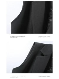 Trendy Sleeveless Blazer - Celeste-Black-S-State of Style