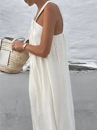 Trendy sleeveless summer dress with a loose fit – Mikayla-Beige-S-State of Style
