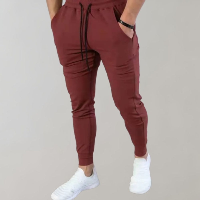 Trendy Slim Fit Jogging Trousers for Men - Niko-Red-M-State of Style
