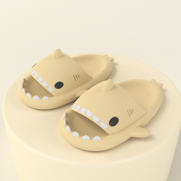 Trendy SoftSteps Sharkies Slipper – Soft, Cushioned & Buy 1 Get 1 Free-Light yellow-3.5-4.5-State of Style