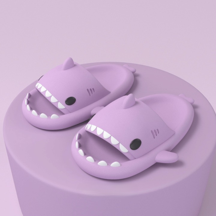 Trendy SoftSteps Sharkies Slipper – Soft, Cushioned & Buy 1 Get 1 Free-Purple-3.5-4.5-State of Style