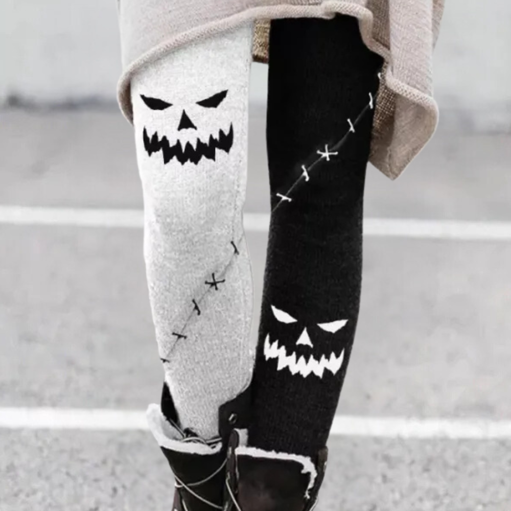 Trendy Stretch Women's Leggings - Kelsey-Black White-XS-State of Style