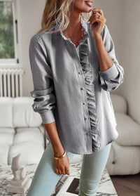 Trendy Striped Ladies' Blouse – Elise-Blue-S-State of Style