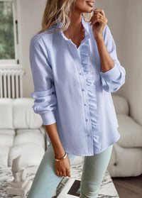 Trendy Striped Ladies' Blouse – Elise-Blue-S-State of Style
