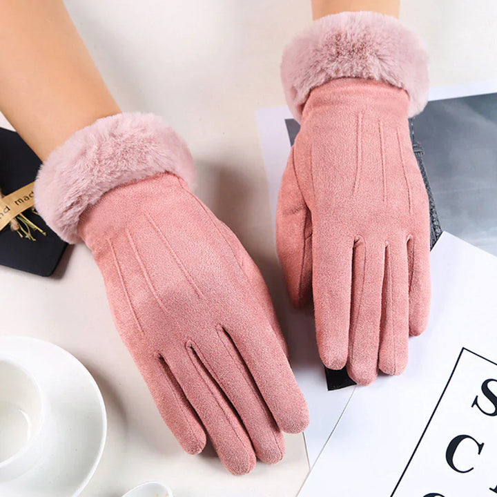 Trendy Suede Ladies Gloves - Mirella-Pink-State of Style