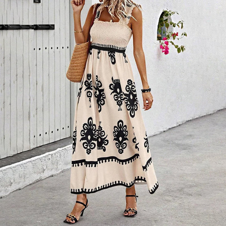 Trendy summer dress with a feminine silhouette and wrap effect – Sascha-Apricot-S-State of Style