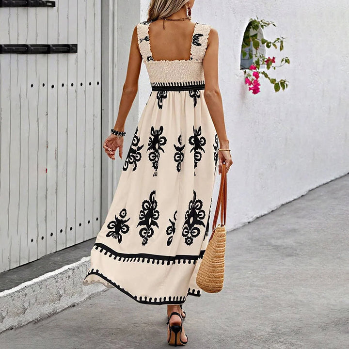 Trendy summer dress with a feminine silhouette and wrap effect – Sascha-Apricot-S-State of Style