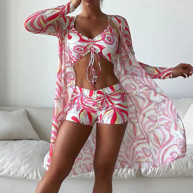 Trendy summer look for women with comfortable fit and breathable material – Nevi-Pink-S-State of Style