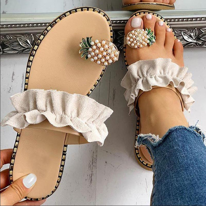 Trendy summer shoes with comfort sole – Lina-Beige-3-State of Style