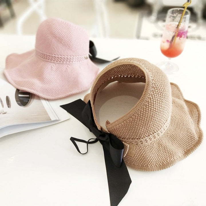 Trendy summer straw hat with opening for ponytail | Buy 1, get 1 free - SonnenSchwung-Gray-State of Style