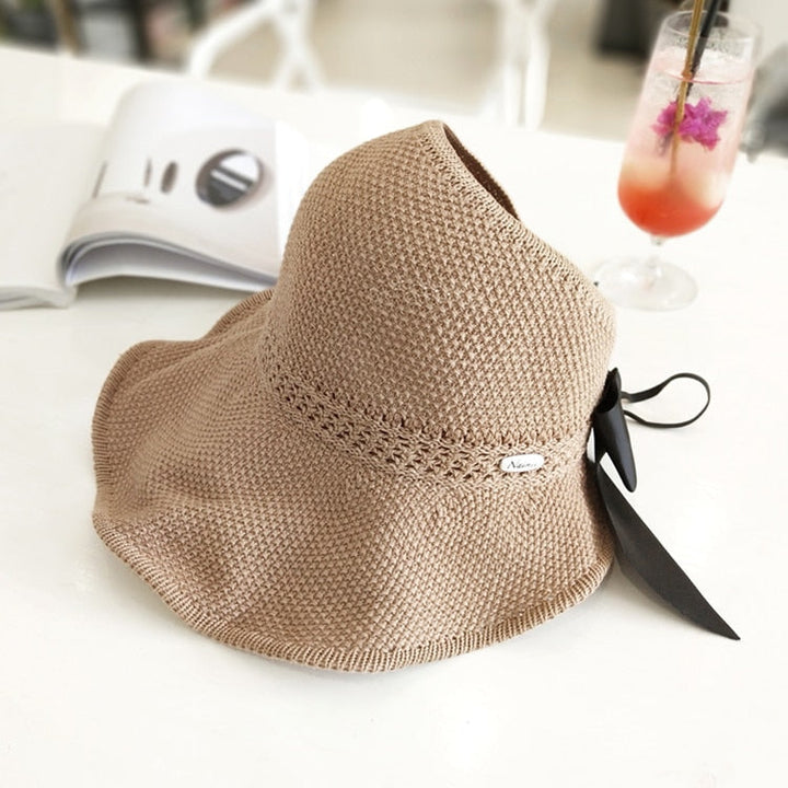 Trendy summer straw hat with opening for ponytail | Buy 1, get 1 free - SonnenSchwung-Khaki-State of Style