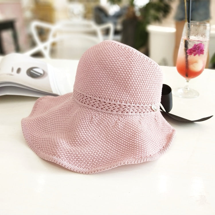 Trendy summer straw hat with opening for ponytail | Buy 1, get 1 free - SonnenSchwung-Pink-State of Style