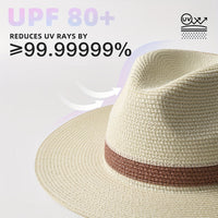 Trendy sun hat with a wide brim for ladies and gentlemen – SunShield Panama-Khaki-M/L-State of Style