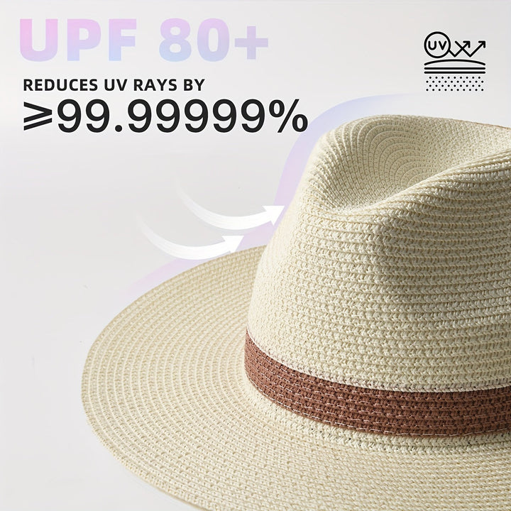 Trendy sun hat with a wide brim for ladies and gentlemen – SunShield Panama-Khaki-M/L-State of Style