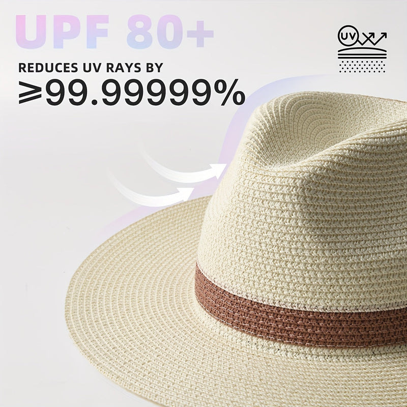 Trendy sun hat with a wide brim for ladies and gentlemen – SunShield Panama-Khaki-M/L-State of Style