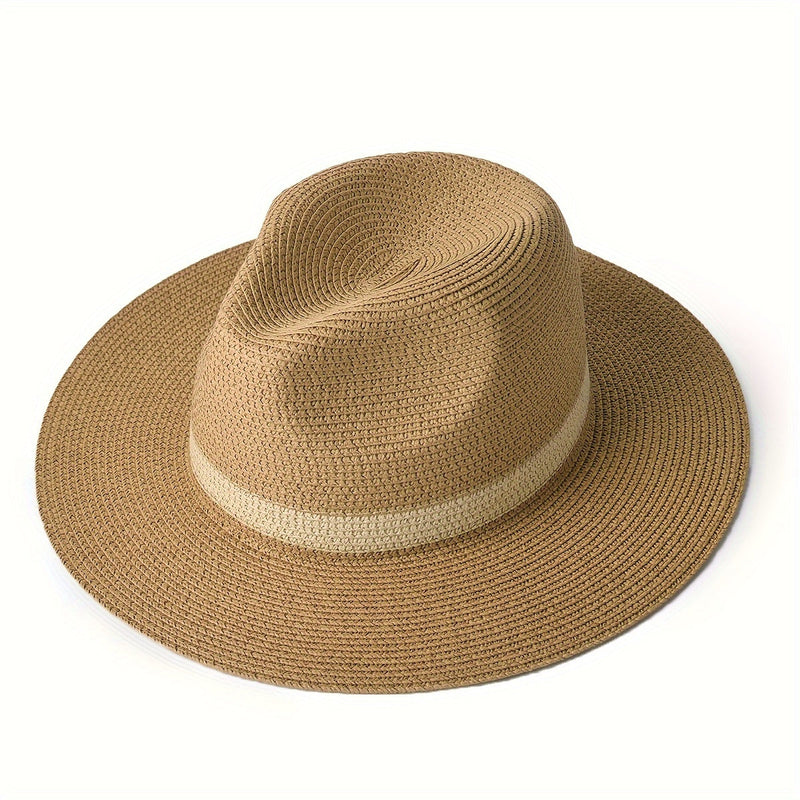Trendy sun hat with a wide brim for ladies and gentlemen – SunShield Panama-Khaki-M/L-State of Style
