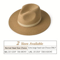 Trendy sun hat with a wide brim for ladies and gentlemen – SunShield Panama-Khaki-M/L-State of Style