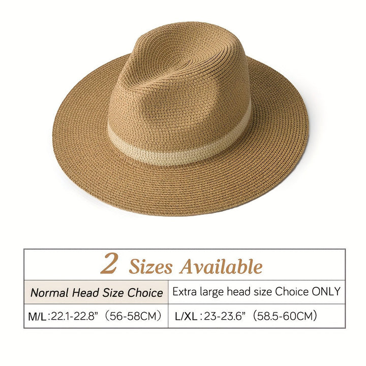 Trendy sun hat with a wide brim for ladies and gentlemen – SunShield Panama-Khaki-M/L-State of Style