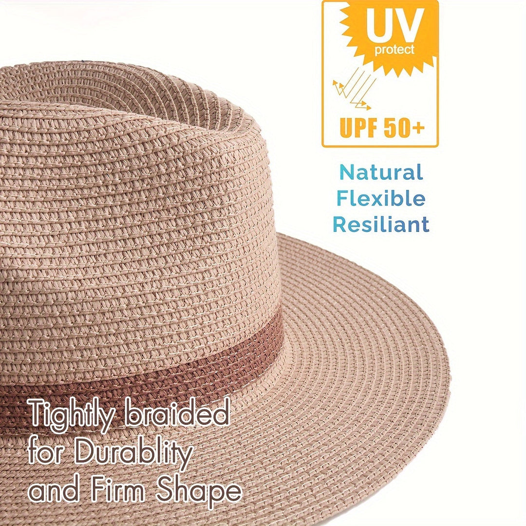 Trendy sun hat with a wide brim for ladies and gentlemen – SunShield Panama-Khaki-M/L-State of Style