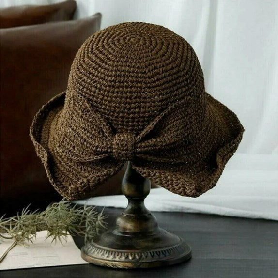 Trendy sun hats with a curved brim (1+1 free) – WaveShade Duo-Brown-Dark pink-State of Style