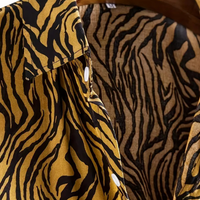 Trendy Tiger Print Shirt with Button Closure - Oscar-S-State of Style