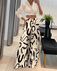 Trendy Trousers with Print - Sara-White-S-State of Style