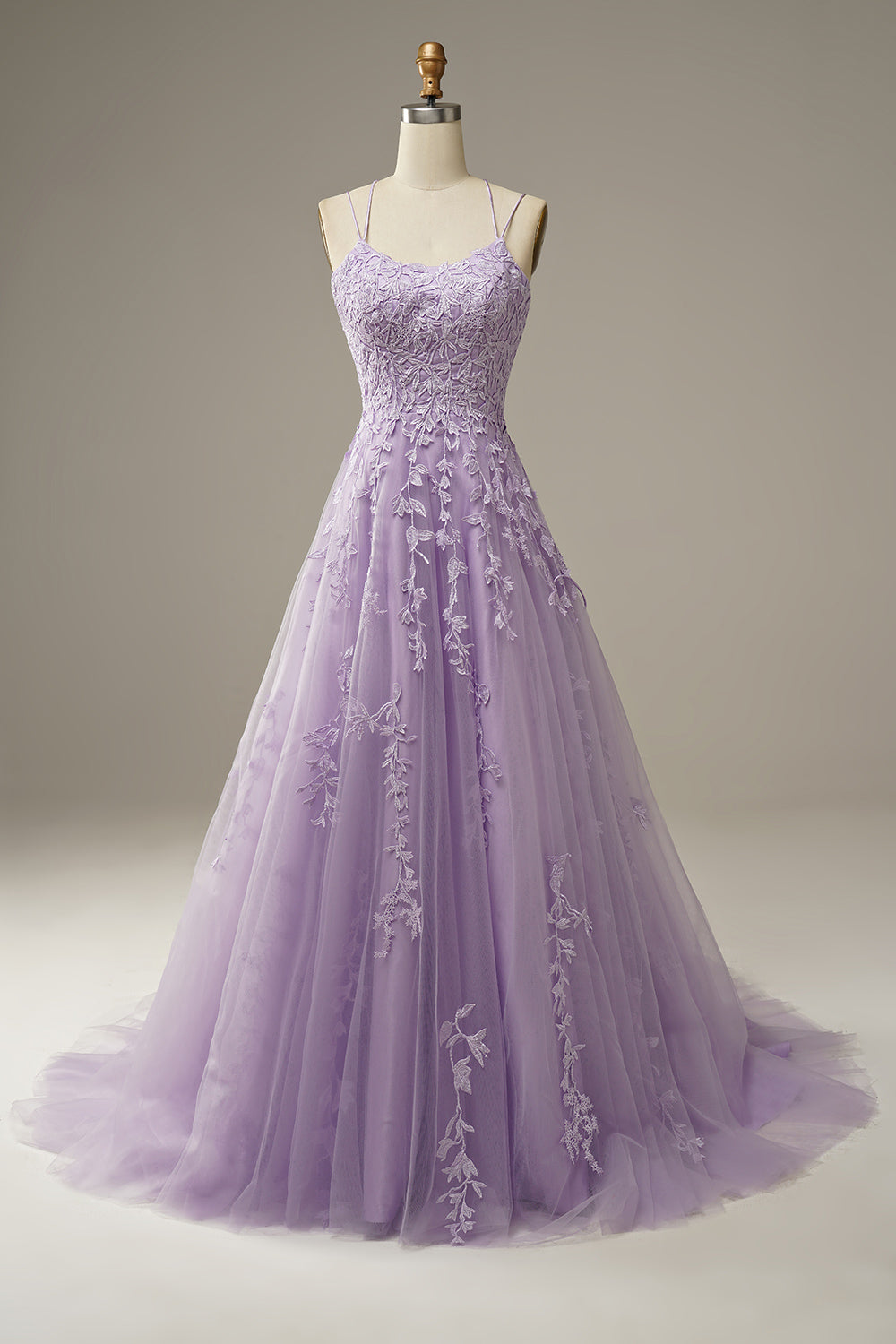 Trendy Tulle Gown with Appliques - Victoria-Lilac-EU32-State of Style