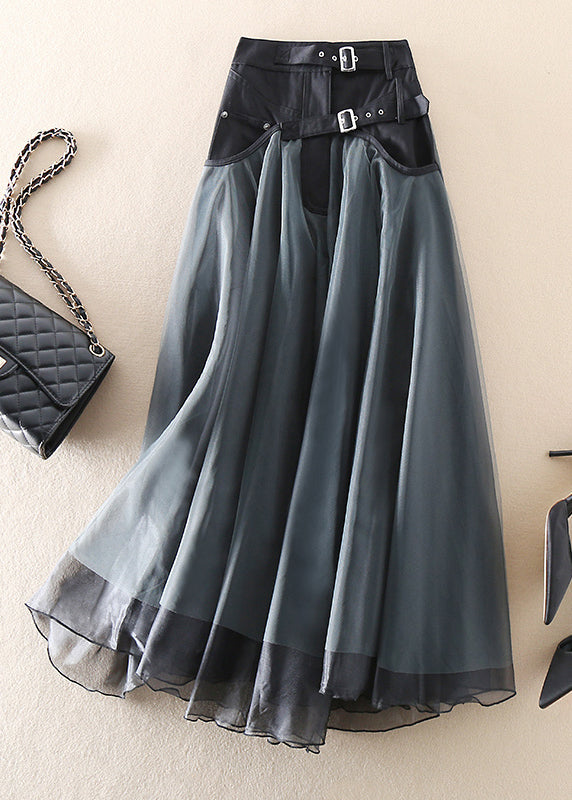 Trendy Tulle Patchwork Maxi Skirt - Allegra-Grey-S-State of Style