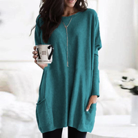 Trendy Tunic with Long Sleeves - Celina-Green-S-State of Style