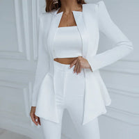 Trendy Two-Piece Blazer Set - Noah-White-S-State of Style