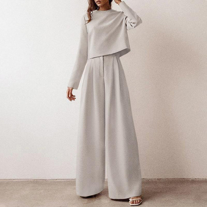 Trendy Two-Piece Palazzo Set - Amara-Gray-S-State of Style