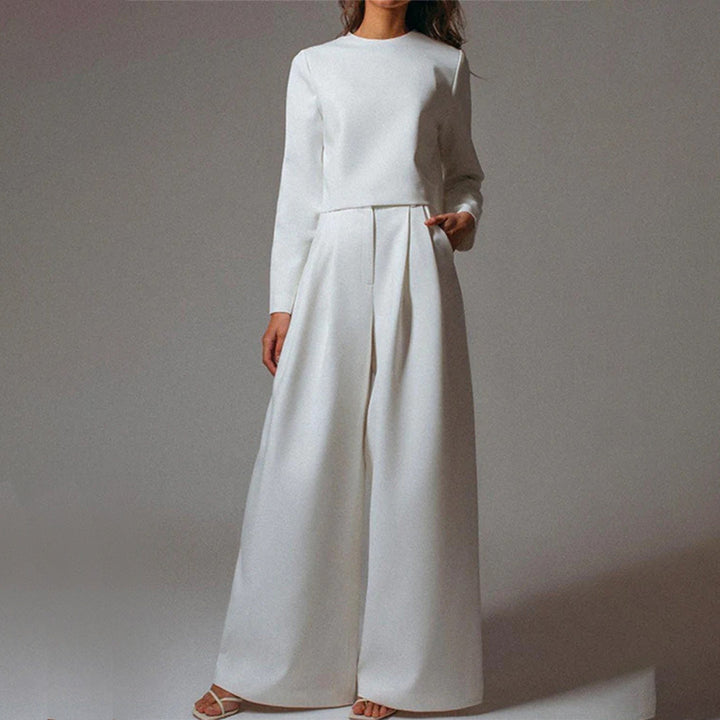 Trendy Two-Piece Palazzo Set - Amara-White-S-State of Style