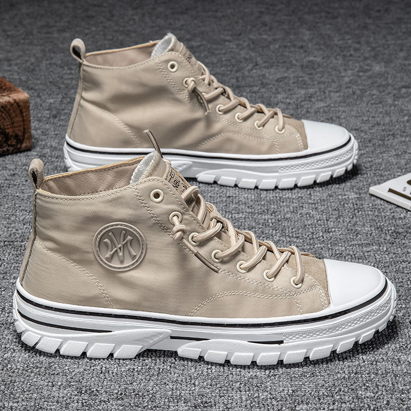 Trendy Urban Canvas Sneakers for Men - Viktor-Beige-8-State of Style