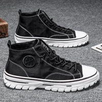 Trendy Urban Canvas Sneakers for Men - Viktor-Black-8-State of Style