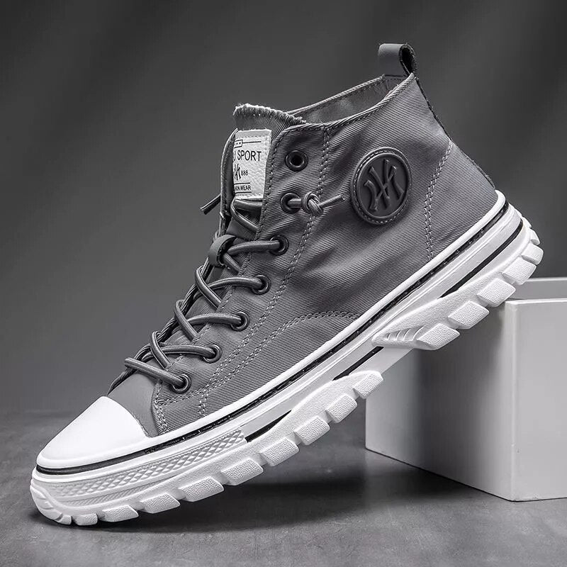 Trendy Urban Canvas Sneakers for Men - Viktor-Grey-8-State of Style
