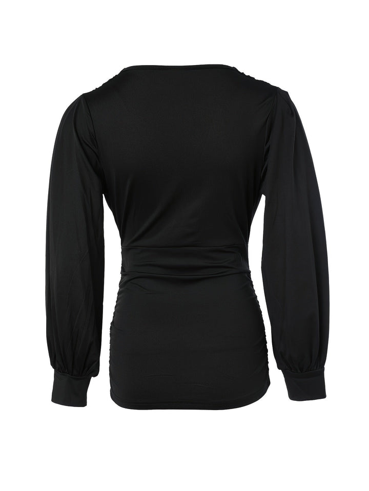 Trendy V-Neck Top with Charming Ruffles - Elise-Khaki-S-State of Style