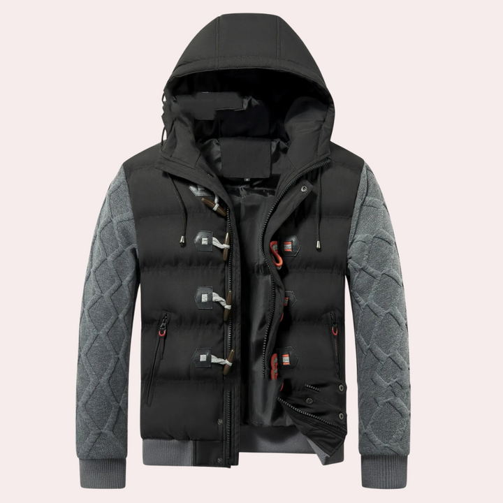 Trendy Warm Winter Jacket for Men - Raphael-Black-S-State of Style