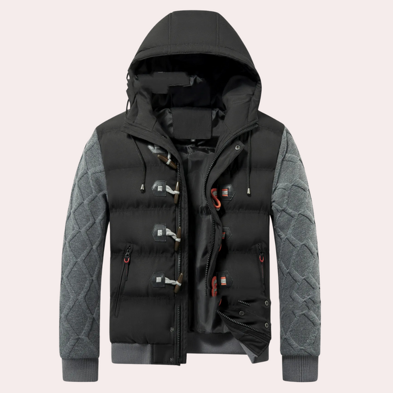 Trendy Warm Winter Jacket for Men - Raphael-Black-S-State of Style