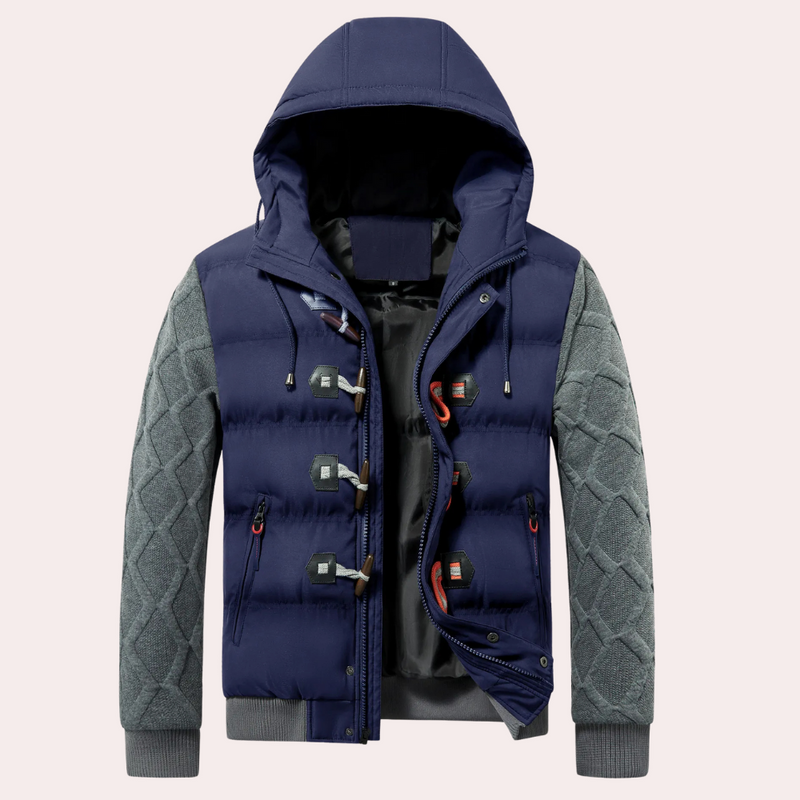 Trendy Warm Winter Jacket for Men - Raphael-Dark blue-S-State of Style