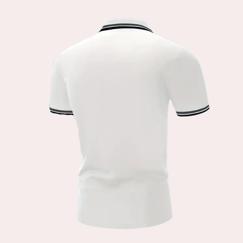 Trendy White Men's Polo - Tiberius-S-State of Style
