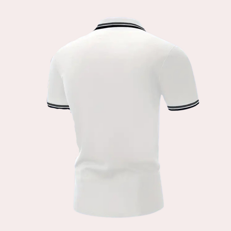 Trendy White Men's Polo - Tiberius-S-State of Style