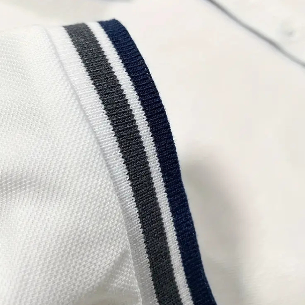 Trendy White Men's Polo - Tiberius-S-State of Style