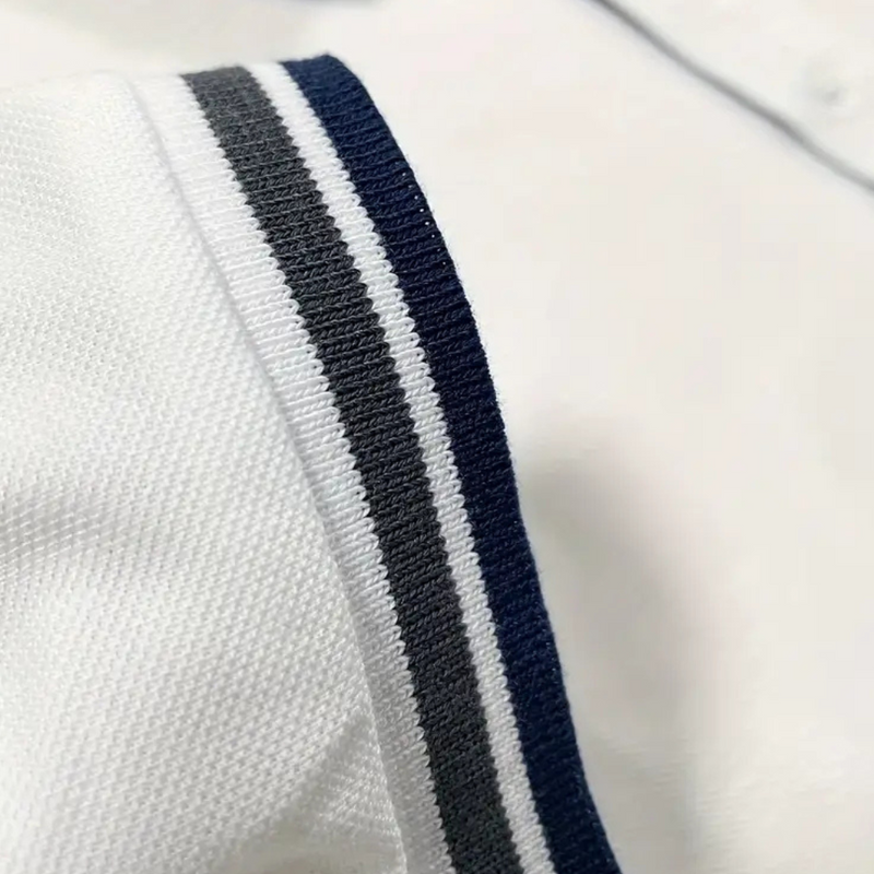 Trendy White Men's Polo - Tiberius-S-State of Style