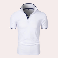 Trendy White Men's Polo - Tiberius-S-State of Style