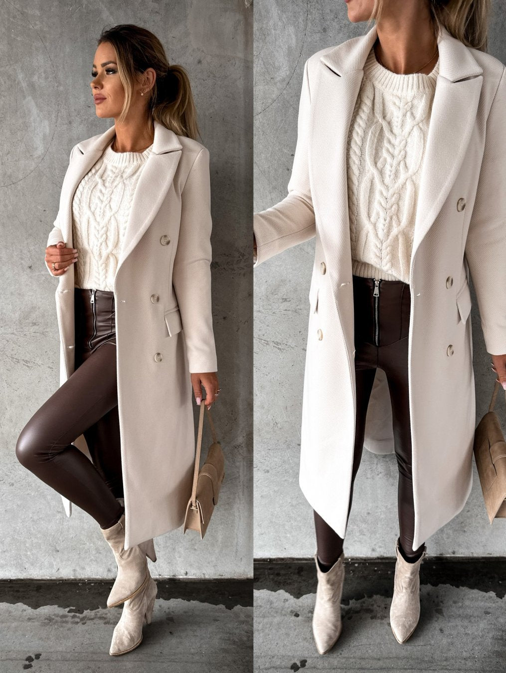 Trendy Winter Coat for Women - Valeria-Cream-S-State of Style